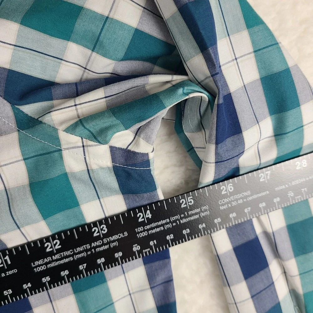 Banana Republic Shirt‎ Mens XL Blue Teal Tailored Slim Fit Dress Button Up *